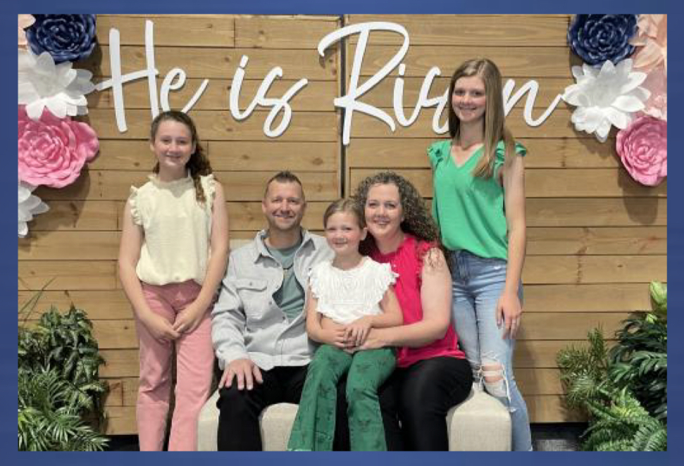 Mickey and Carissa with Caroline (17), Lily (12), and Annabelle (7).